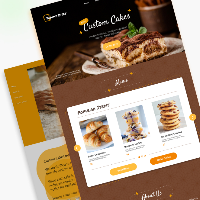 thumbnail of yummy bites desktop mockup redesign